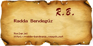 Radda Bendegúz névjegykártya